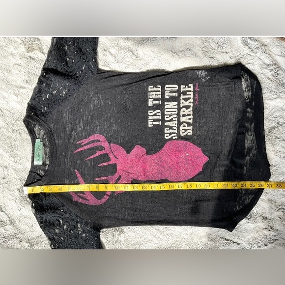 Sparkly reindeer Southern Grace Top Tis The Season To Sparkle Top, Sz Sm… - Picture 4 of 7